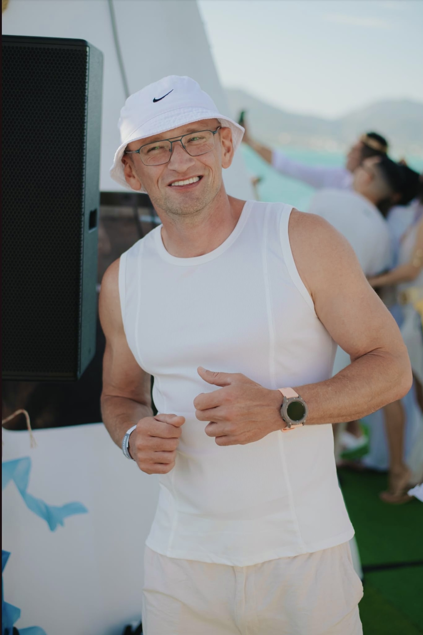 Freediving instructor on the boat before a depth session
